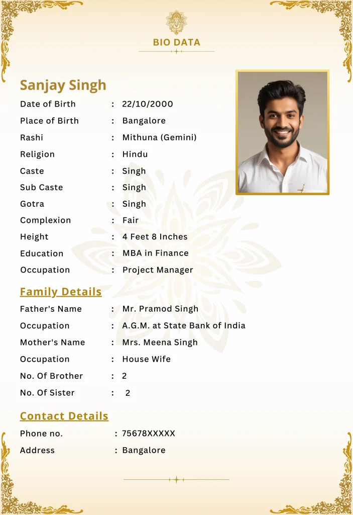 Vibrant Biodata | Biodata for marriage