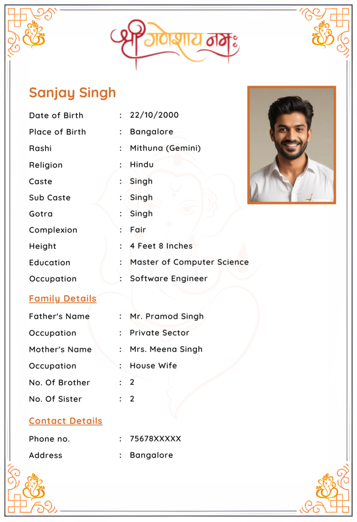 White Decent | Biodata for marriage